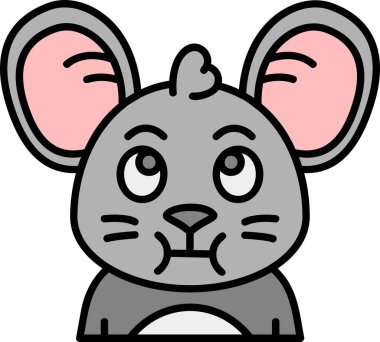 Beyaz arka planda büyük bir gülümsemesi olan sevimli çizgi film faresinin vektörü