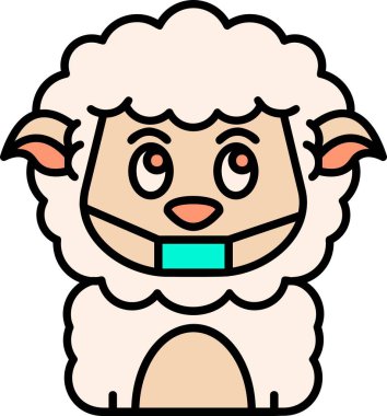 Beyaz koyun çizgi filminin vektör çizimi