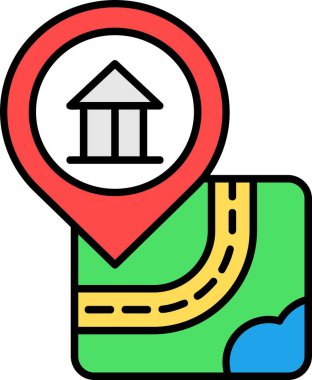 gps gps konum simgesi doldurulmuş dış hat biçimi