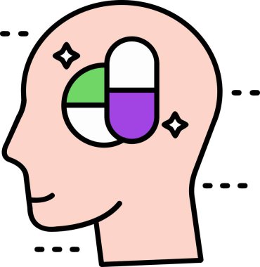 Beyin. Web simgesi basit illüstrasyon