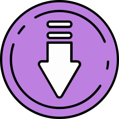 ok yönü aşağı simge dolu - taslak biçimi