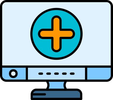 bilgisayar ekranı simgesi. dizin bilgisayar vektör rengi düz izole