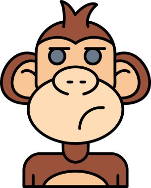 büyük gözlü maymun, resimleme, beyaz arkaplanda vektör.