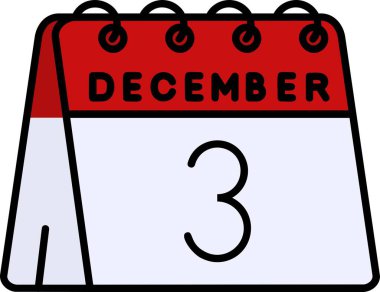 Takvimin Aralık sayısının olduğu takvim. vektör illüstrasyonu.