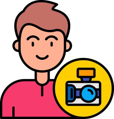 erkek kamera simgesi, vektör illüstrasyonu