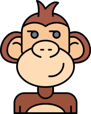 Şirin çizgi film maymununun vektör çizimi