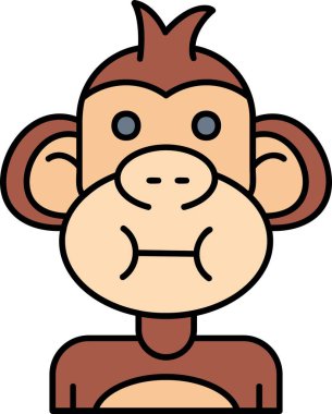 maymun çizgi film vektör çizimi grafik tasarımı