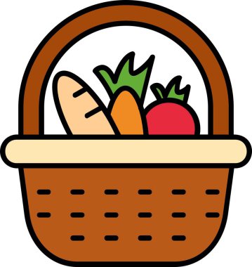 Sepet yemek vektör çizim ile