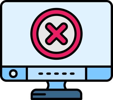Bilgisayar Hatası simgesi, vektör illüstrasyonu