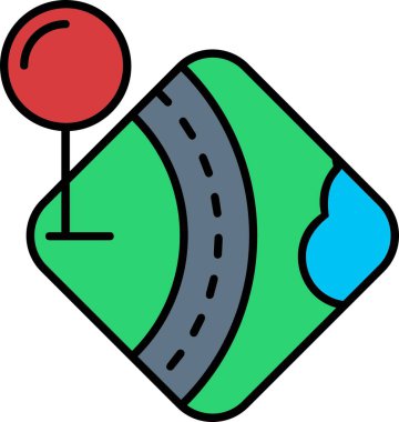 yol simgesi vektör illüstrasyonu