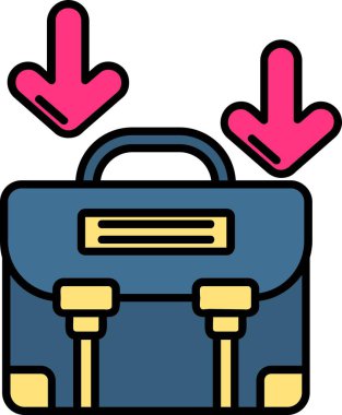 evrak çantası simgesi, vektör illüstrasyonu basit tasarım