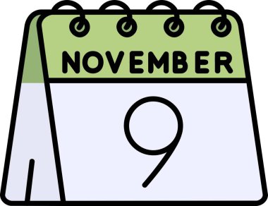 9 Kasım tarihli takvim simgesi