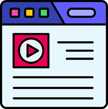 video. Web simgesi basit illüstrasyon