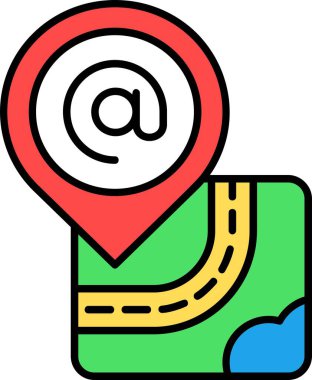 Harita gezinme konumu simgesi doldurulmuş dış hat biçimi