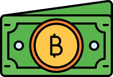 Bitcoin para birimi renk ikonu vektörü. Bitcoin para birimi işareti. izole edilmiş sembol çizimi