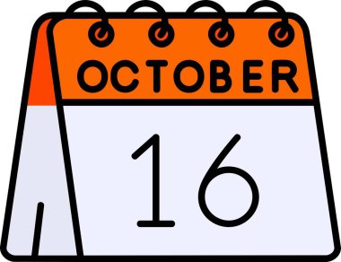 Ekim takvimi simgesi, basit vektör tasarımı