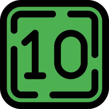 10 numaralı vektör çizgisi renk simgesi