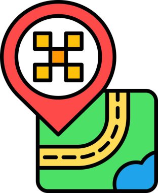 harita yolu gps simgesi