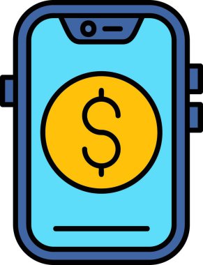 para telefonu simgesi renk ana hatları vektörü