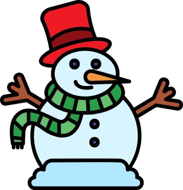 Çizgi film Kardan Adam 'ın Vektör İllüstrasyonu