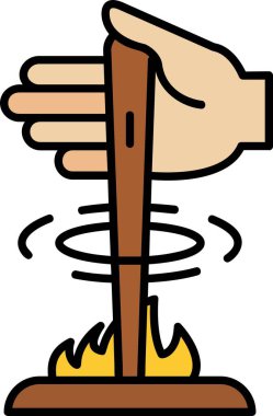 Barbekü bbq yemek simgesi - taslak biçimi