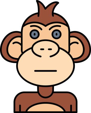 maymun ikonu. çizgi film maymun vektör simgesi