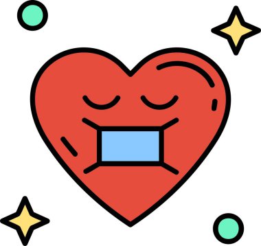 kalp ikonu, aşk konsepti, vektör illüstrasyonu