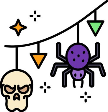 Cadılar Bayramı ikon vektör illüstrasyonu