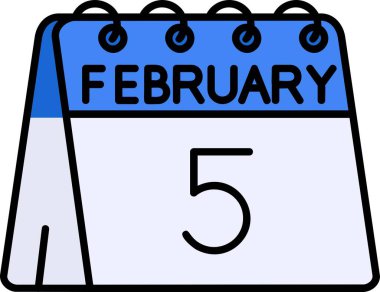 5 Şubat takvim simgesi