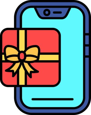 Şimdiki hediyeli akıllı telefon. Web simgesi