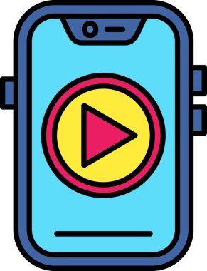 Çalma düğmesi simgesi olan akıllı telefon. Akıllı telefon düğmesi vektör simgesine sahip akıllı telefon düz izole edilmiş