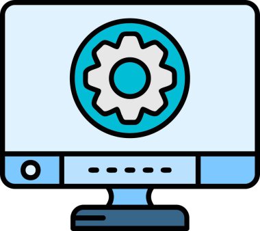 Bilgisayar. Web simgesi basit illüstrasyon