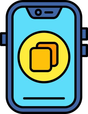 Akıllı telefon simgesi renk ana hatları vektörü