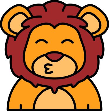 Bir aslan başlı maskot çizgi filmi.