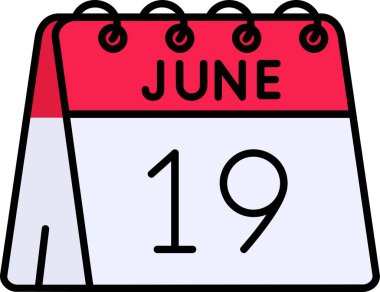 Takvim Haziran simgesi, vektör illüstrasyonu