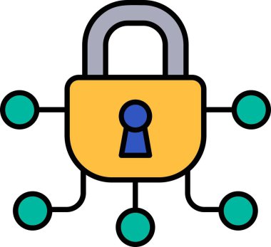 Kilit simgesi renk dış hat vektörünü kilitle