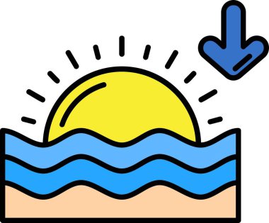 Yaz güneş simgesi, vektör çizim