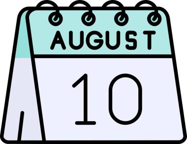 1 Ağustos takvimi simgesi düz biçimli