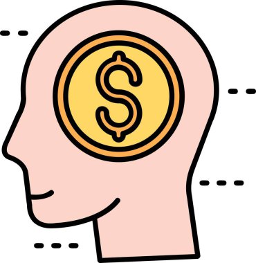 Dolar madeni para ikonu. özet para sikke vektör rengi düz izole