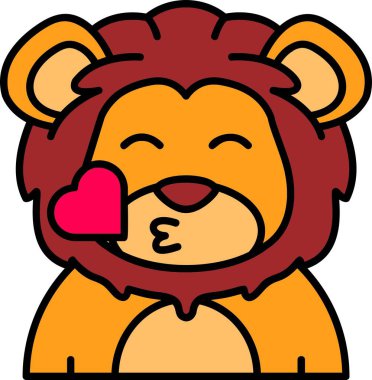 Çizgi film aslanının vektör çizimi