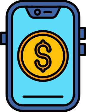 Akıllı telefon simgesi. renk çizgisi vektör çizimi. düzenlenebilir vuruş