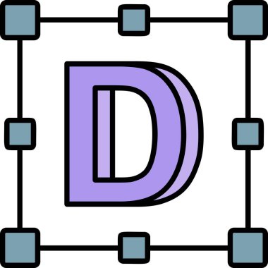 çizgi film tarzında yazı tipi vektör simgesi