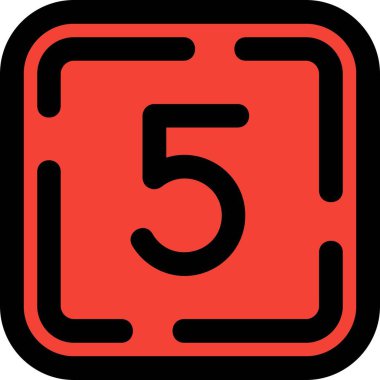 Beyaz zemin üzerinde izole edilmiş modaya uygun düz tarzda 5 numaralı simge. Web sitenizin tasarımı, logosu ve uygulaması için sembol. vektör illüstrasyonu.