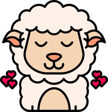 sevimli koyun karikatür vektör çizim