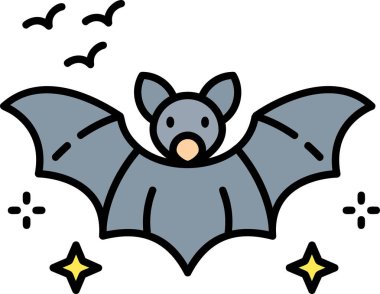 Beyaz arka plan üzerinde uçan yarasa