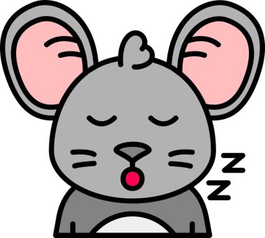 sevimli çizgi fare etiket