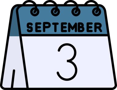 Eylül takvim simgesi, vektör illüstrasyonu