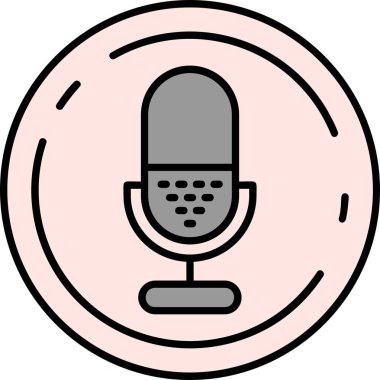 Podcast. Web simgesi basit illüstrasyon