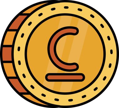 Madeni para ikonu. Web için para vektör simgelerinin karikatür çizimi