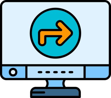 ok bilgisayar simgesi ile doldurulmuş - taslak biçimi